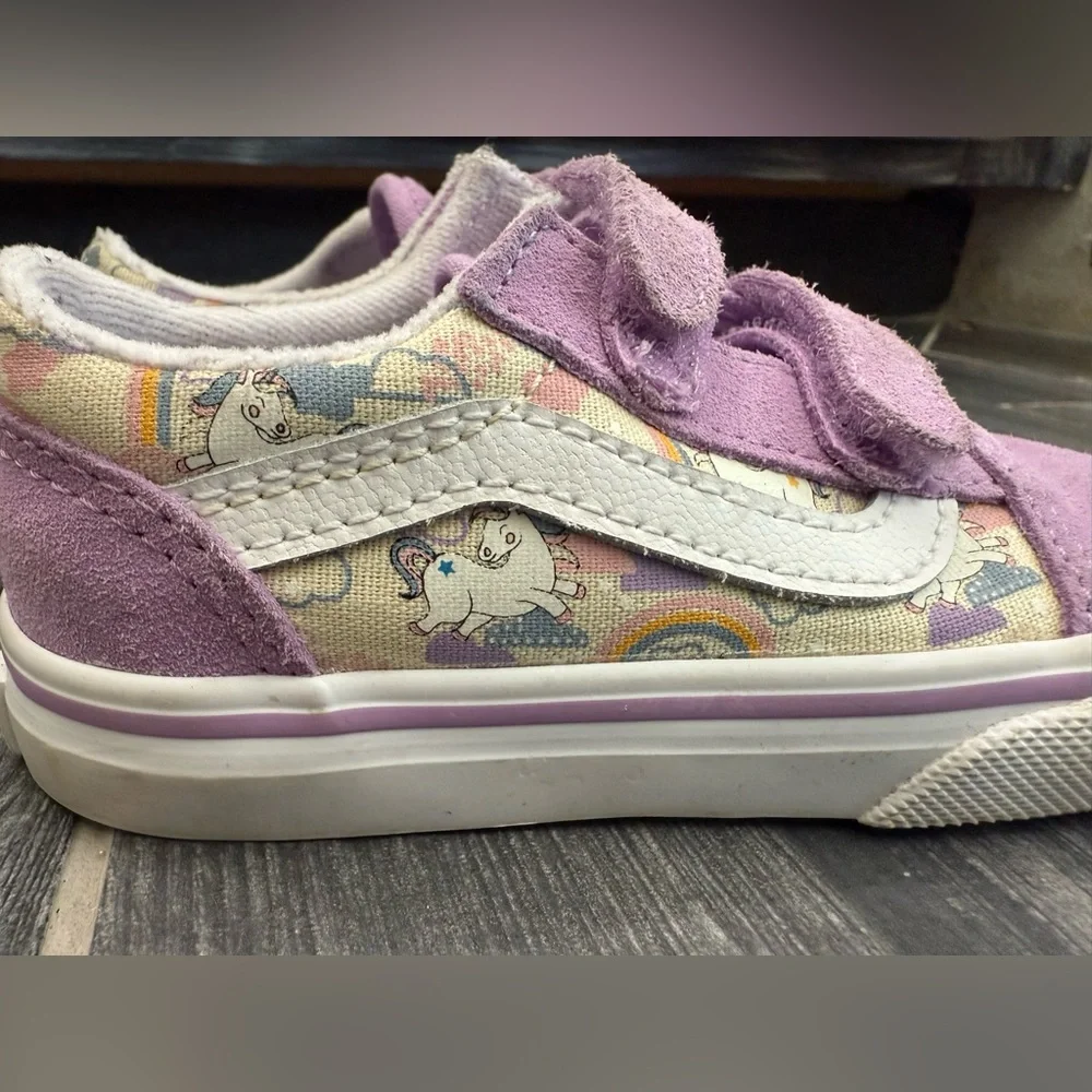 Vans Toddler 7 Rainbow Unicorn Purple Sneakers - Picture 3 of 7